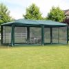 20' x 10' Outdoor Party Tent Gazebo Wedding Canopy with Removable Mesh Sidewalls, Green-AS