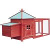 Chicken Coop with Nest Box Red 74.8"x28.3"x40.2" Solid Firwood