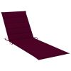 Patio Sun Lounger with Cushion Solid Wood Acacia