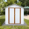 Outdoor storage sheds 4FTx6FT Apex roof White+Yellow