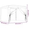 Party Tent with 4 Mesh Sidewalls Blue 9.8'x9.8' HDPE