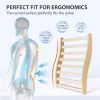 Sauna Backrest,S-Shape Canadian Natural Wood Hemlock Sauna Chair with Back, Non-Toxic Sauna Accessories Bench