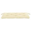 Garden Bench Cushion Cream White 43.3"x19.6"x2.7" Fabric