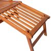 Patio Deck Chair with Footrest and Cushion Solid Acacia Wood