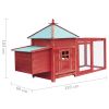 Chicken Coop with Nest Box Red 74.8"x28.3"x40.2" Solid Firwood