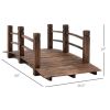 5 ft Wooden Garden Bridge Arc Stained Finish Footbridge with Railings for your Backyard, Stained Wood