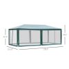 20' x 10' Outdoor Party Tent Gazebo Wedding Canopy with Removable Mesh Sidewalls, Green-AS
