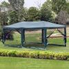 20' x 10' Outdoor Party Tent Gazebo Wedding Canopy with Removable Mesh Sidewalls, Green-AS
