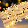 1pc; LED Bee Copper Wire String Lights (79''); Hanging Bee String Lights With 20 LED; Home Decor; Bedroom Decor; Wall Decor Supplies; Bee Day Decor; H