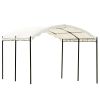 TOPMAX Outdoor Patio 13ft.Lx10ft.W Iron Carport Shelter Garage Tent, Garden Storage Shed with Anchor Kit, White