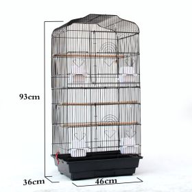 Portable Pet Display Cage Wire Bird Cage Parrot Cage (Option: Black 46x36x93cm)