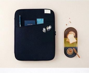 Creative Simple Solid Color Tablet Bag (Option: Dark Blue-11inch)