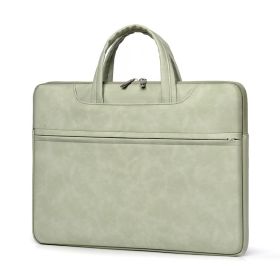 Laptop Case Tablet One Shoulder PU Leather Laptop (Option: Green-13 Inch)