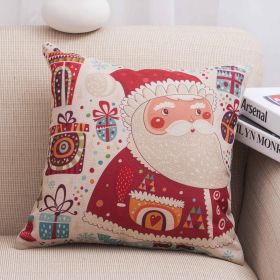 Christmas linen pillowcase (Option: Old man head)