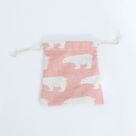 Drawstring storage bag (Option: Pink-S)