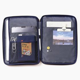 Compatible with Apple, Korean Embroidery Toast ipad Tablet Notebook Computer Liner Bag 11 inch 13 inch Handheld Digital Storage Bag (Option: Royal Blue-11 inches)