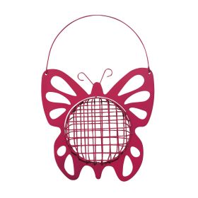 Outdoor Metal Automatic Bird Feeder Balcony Hanging Feeder (Color: Red)