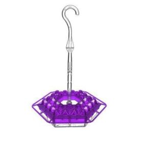 Hanging Red Hexagonal Hummingbird Feeder With Hook (Color: Purple)