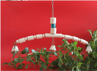 Tiger Skin Peony Xuan Little Sun Monk Gnaws And Relieves Boredom Swing Ladder Springboard Cage Toy Bell Wood Color (Option: Bell chew toy)