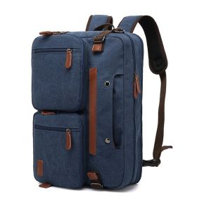 Tote Backpack 15.6 17.3Inch Laptop Backpack Fashion Travel Business Backpack Convertible Nylon Waterproof Student Backpack (Option: Canvas blue-15.6 Inch)