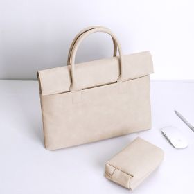 Portable Apple Ipad Tablet Inner Case Protective Cover Laptop Case (Option: Beige with a small bag-12 Inch)
