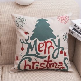 Christmas linen pillowcase (Option: Christmas tree)