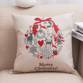 Christmas linen pillowcase (Option: Bells)