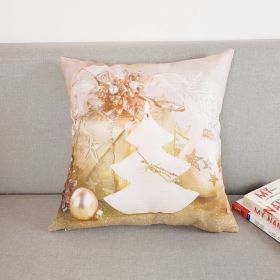 Christmas linen pillowcase (Option: Christmas candle tree)