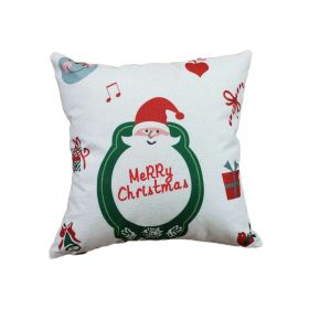 Christmas linen pillowcase (Option: Santa Claus)