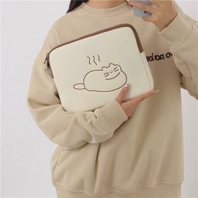 Embroidered Animal Cute Tablet Protective Sleeve Computer Tank Bag (Option: Sleepy cat small)
