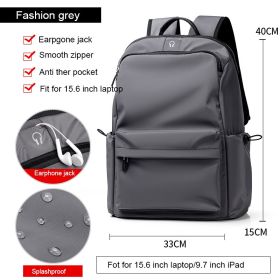 Fashion Simple Travel Bag Trendy Cool Male College Student Computer School Bag (Color: Grey)