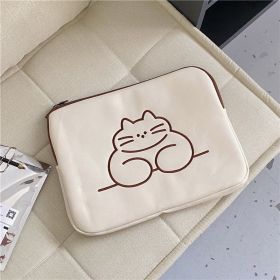Embroidered Animal Cute Tablet Protective Sleeve Computer Tank Bag (Option: Fat cat large)