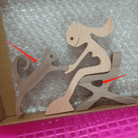 DIY Figurine Wood Sculpture Home Decoration (Option: Y with coat paint)