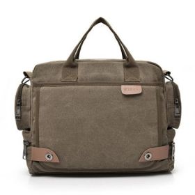 Multi-compartment Canvas Fashion Men's Shoulder Bag (Color: Coffee)