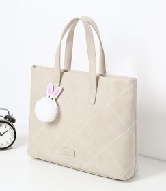 Men's And Women's Portable Crossbody Laptop Bag (Option: Beige-13 Inches)