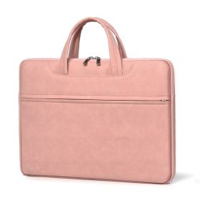 Laptop Case Tablet One Shoulder PU Leather Laptop (Option: Pink-13 Inch)