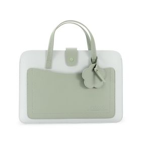 Portable 13 Inch Computer Bag Thin Flower (Option: Green-Medium)
