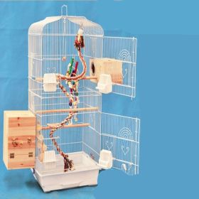 Portable Pet Display Cage Wire Bird Cage Parrot Cage (Option: White 46x36x93cm)