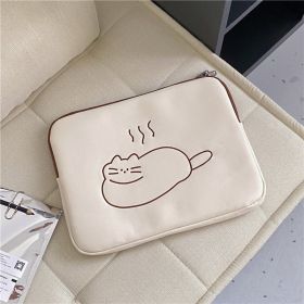 Embroidered Animal Cute Tablet Protective Sleeve Computer Tank Bag (Option: Sleepy cat large)