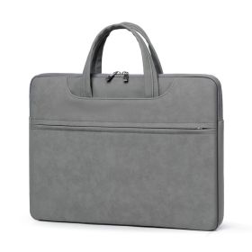 Laptop Case Tablet One Shoulder PU Leather Laptop (Option: Dark Grey-13 Inch)