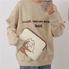 Embroidered Animal Cute Tablet Protective Sleeve Computer Tank Bag (Option: Fat cat small)