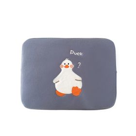 Cartoon Cute Duck Embroidery Ins Niche Design Tablet Case (Option: Blue-11inch)