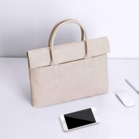 Portable Apple Ipad Tablet Inner Case Protective Cover Laptop Case (Option: Beige-12 Inch)