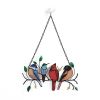 1set, Wrought Iron Bird Ornament Metal Model 4 Birds 7 Birds Pendant Painted Spray Paint Welding Handicraft Window Decoration, Garden Patio Decoration