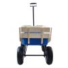 Outdoor Wagon All Terrain Pulling w/Wood Railing Air Tires Children Kid Garden