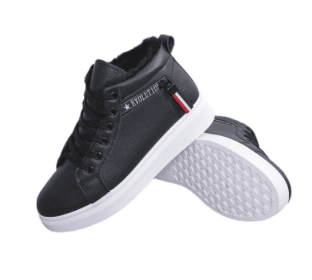 Women With Plush Snow Boots And Short Sleeves (Option: Black-35)