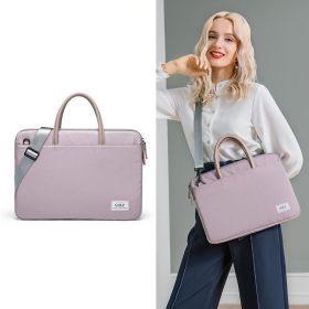 Simple And Thin Notebook Business Handbag (Color: Pink)