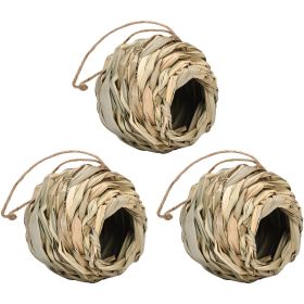 Straw Spherical Round Mouth Outdoor Bird Nest (Option: White-14cm)